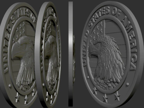 American Flag and Eagle 3D Print Model