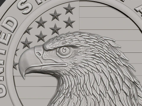 American Flag and Eagle 3D Print Model