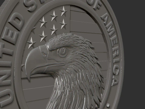 American Flag and Eagle 3D Print Model