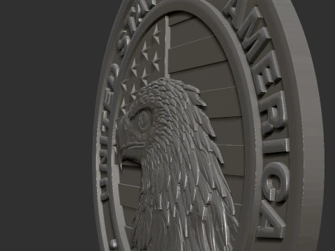 American Flag and Eagle 3D Print Model
