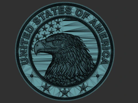 American Flag and Eagle 3D Print Model