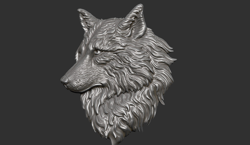 Wolf head Model Cetak 3D .c4d .max .obj .3ds .fbx .stl .blend