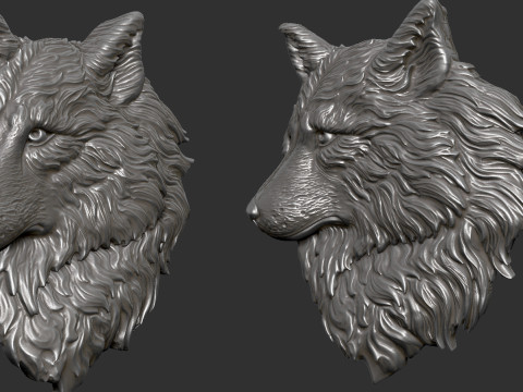 Wolf head Model Cetak 3D