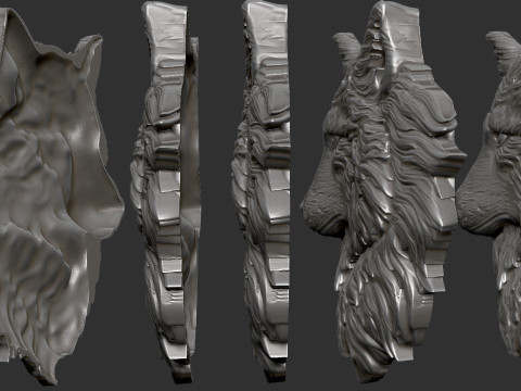 Wolf head Model Cetak 3D
