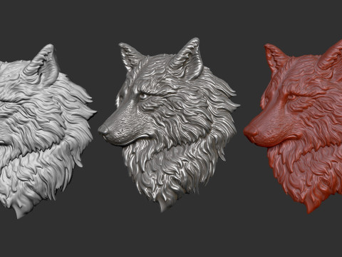 Wolf head Model Cetak 3D