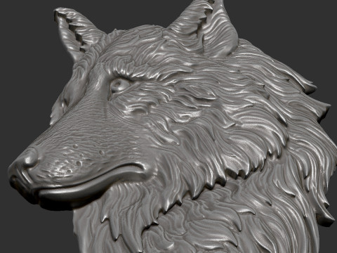 Wolf head Model Cetak 3D