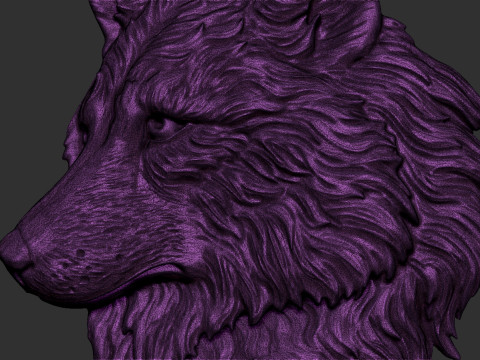 Wolf head Model Cetak 3D