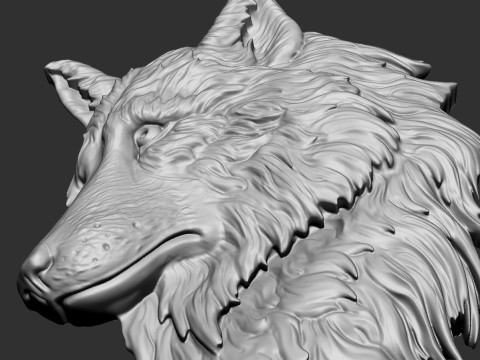 Wolf head Model Cetak 3D