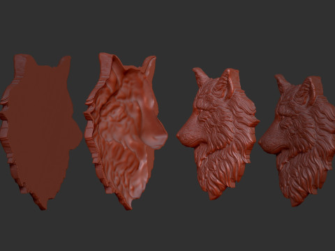 Wolf head Model Cetak 3D