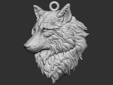 Wolf hoofd hanger 3D printmodel