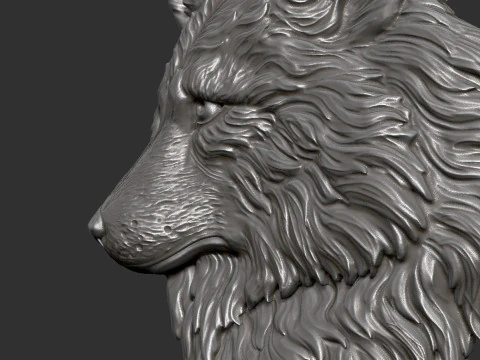 Wolf head pendant 3D Print Model
