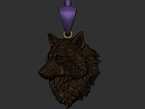 Wolf head pendant 3D printmodel