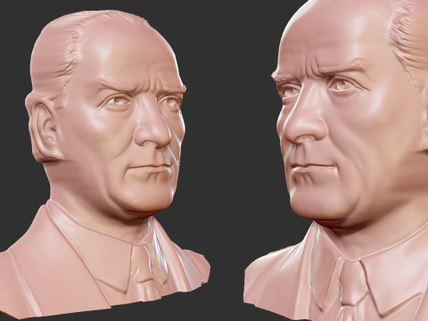 Gazi Mustafa Kemal Ataturk Bas Relief 3D Baskı Modeli