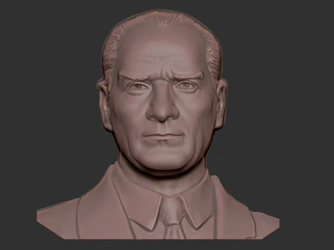 Gazi Mustafa Kemal Ataturk Bas Relief 3D Print Model