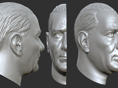 Gazi Mustafa Kemal Atatürk Bas Rölyefi 3D Baskı Modeli