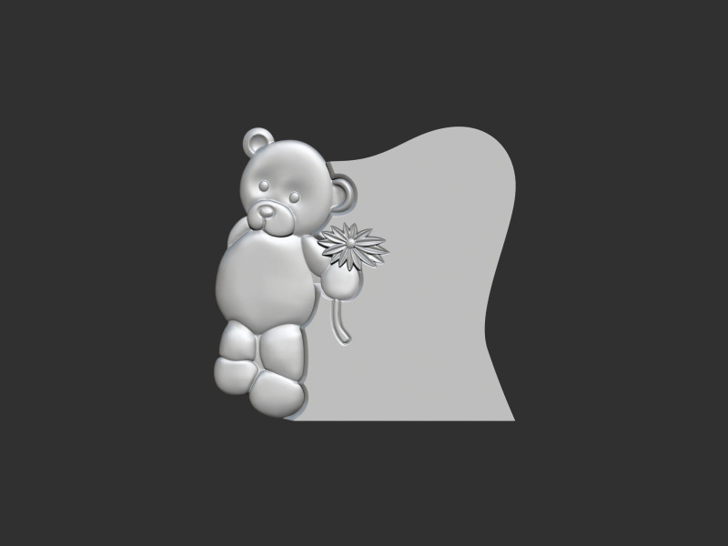 Tombstone with teddy bear figure 3D Baskı Modeli .c4d .max .obj .3ds .fbx .stl .blend