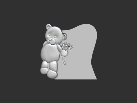 Tombstone with teddy bear figure 3D Baskı Modeli