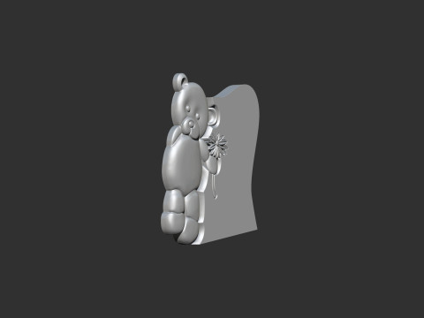 Tombstone with teddy bear figure 3D Baskı Modeli