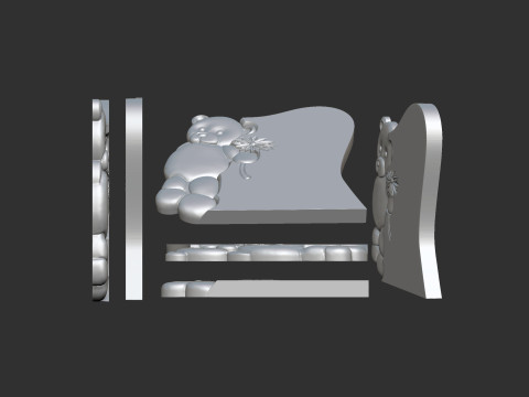 Tombstone with teddy bear figure 3D Baskı Modeli
