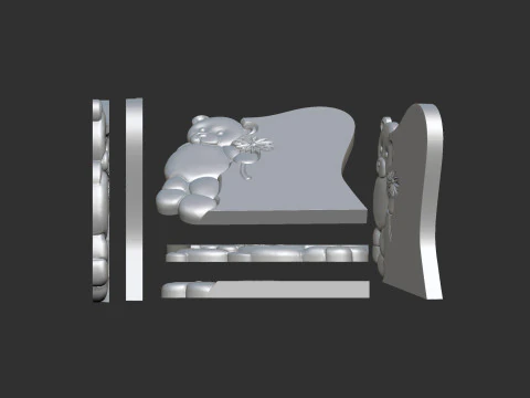 Tombstone with teddy bear figure 3D Print Model