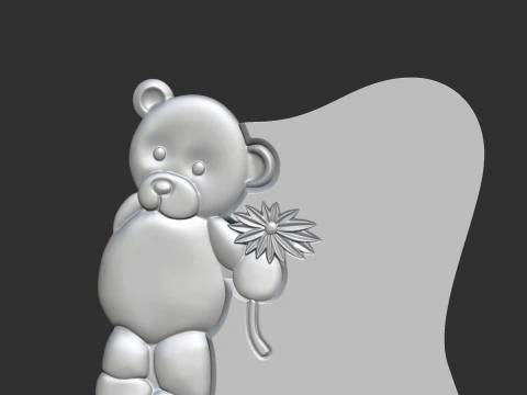 Tombstone with teddy bear figure 3D Print Model