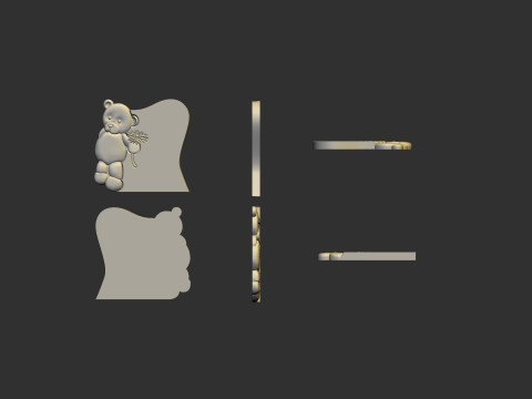Tombstone with teddy bear figure 3D Baskı Modeli