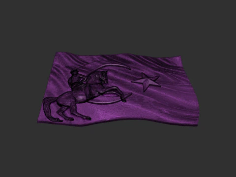 Gazi Mustafa Kemal Ataturk and Turkish Flag 3D Print Model