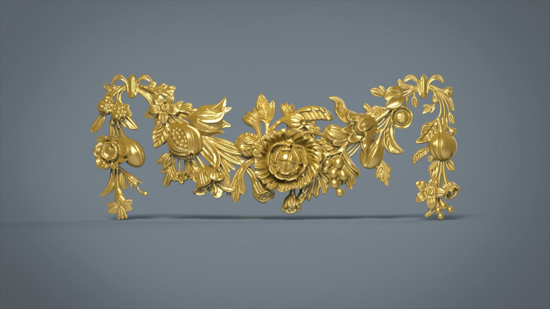 Swag Onlay Bas relief 3Dプリントモデル .c4d .max .obj .3ds .fbx .stl .blend 