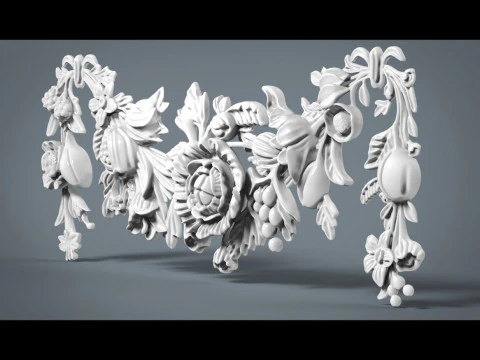 Swag Onlay Bas relief 3D Print Model