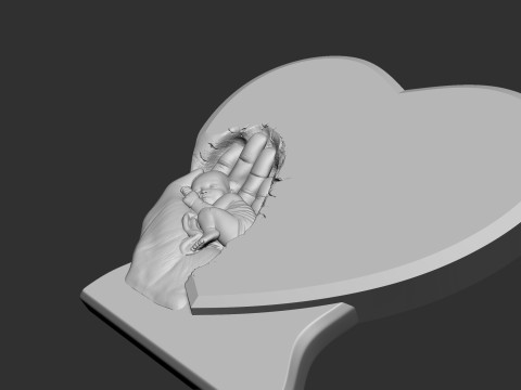 Sleeping Baby on Palms Headstone 3D Baskı Modeli