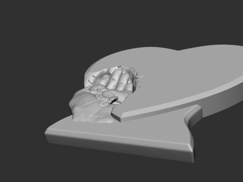 Sleeping Baby on Palms Headstone 3D Baskı Modeli