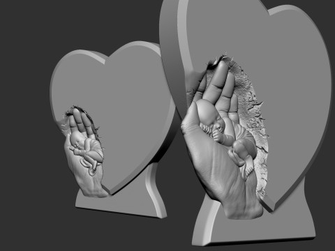 Sleeping Baby on Palms Headstone 3D Baskı Modeli