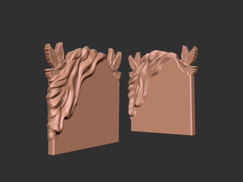 Tombstone with Dove 3D Baskı Modeli