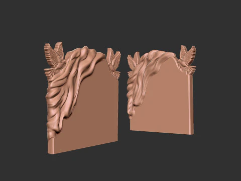 Tombstone with Dove 3D Print Model