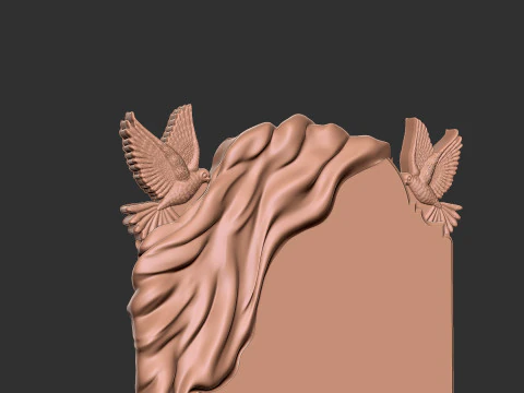 Tombstone with Dove 3D Print Model