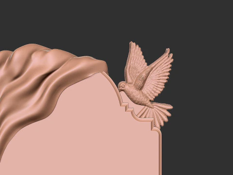 Tombstone with Dove 3D Print Model