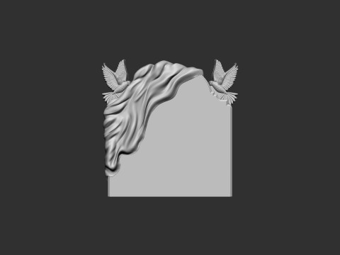 Tombstone with Dove 3D Baskı Modeli