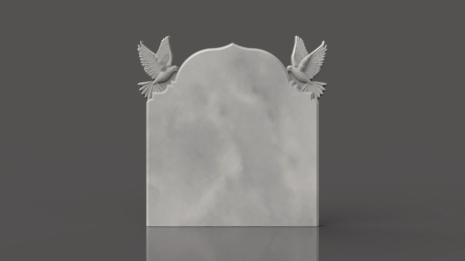 Tombstone with Dove 3D Print Model .c4d .max .obj .3ds .fbx .stl .blend 