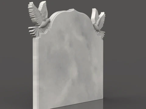 Tombstone with Dove 3D Print Model