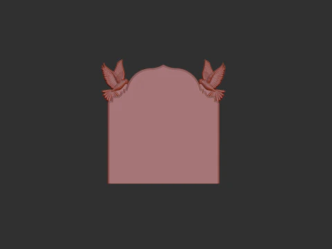 Tombstone with Dove 3D Print Model