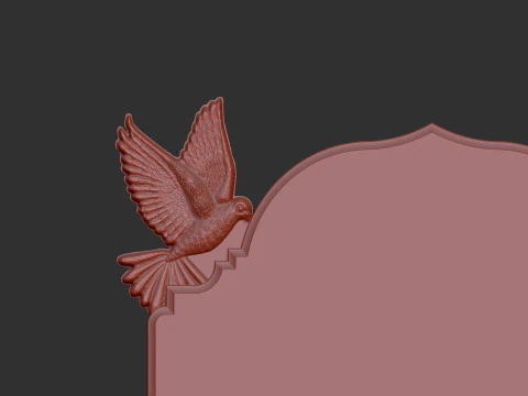 Tombstone with Dove 3D Print Model