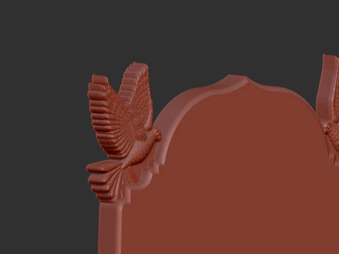 Tombstone with Dove 3D Print Model