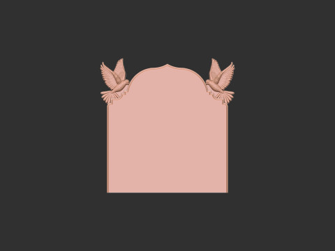 Tombstone with Dove 3D Baskı Modeli
