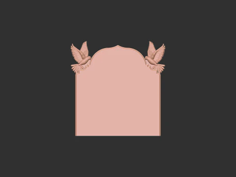 Tombstone with Dove 3D Print Model