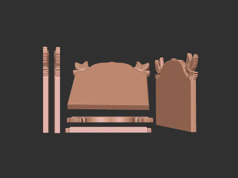 Tombstone with Dove 3D Print Model