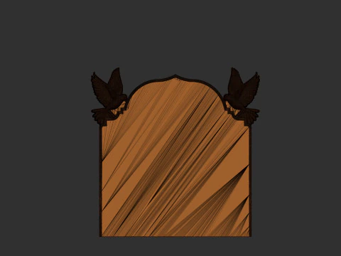 Tombstone with Dove 3D Print Model