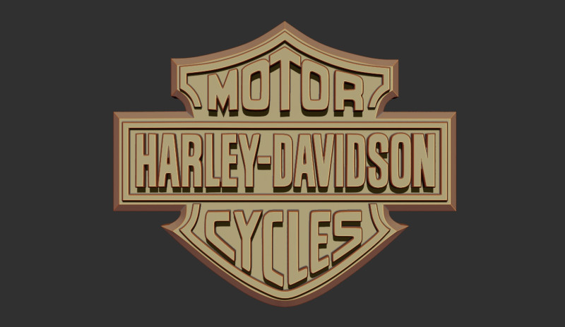 Harley Davidson Logo 3D प्रिंट मॉडल .c4d .max .obj .3ds .fbx .stl .blend