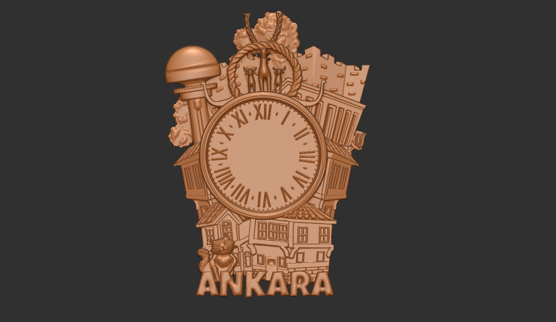 Ankara city Wall Clock Modelo de Impressão 3D .c4d .max .obj .3ds .fbx .stl .blend 
