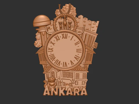 Ankara Şehir Duvar Saati 3D Baskı Modeli