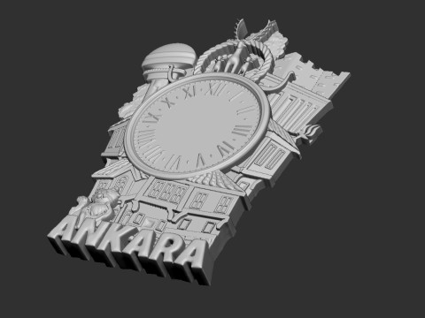 Ankara city Wall Clock Modelo de Impressão 3D